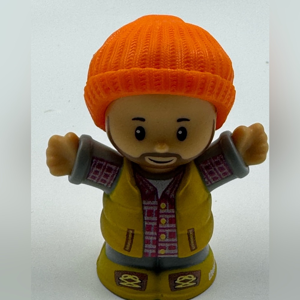 Fisher Price Little People Dad Man Beard Father Orange Hat Camper Camping 2023